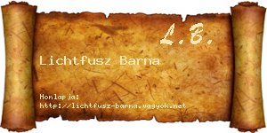 Lichtfusz Barna névjegykártya