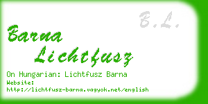 barna lichtfusz business card